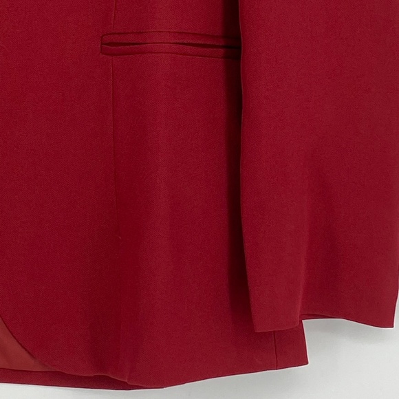 Yesereal Womens XXL Fits Like Small Blazer Jacket Deep Red Long Sleeves Lined - Picture 3 of 7